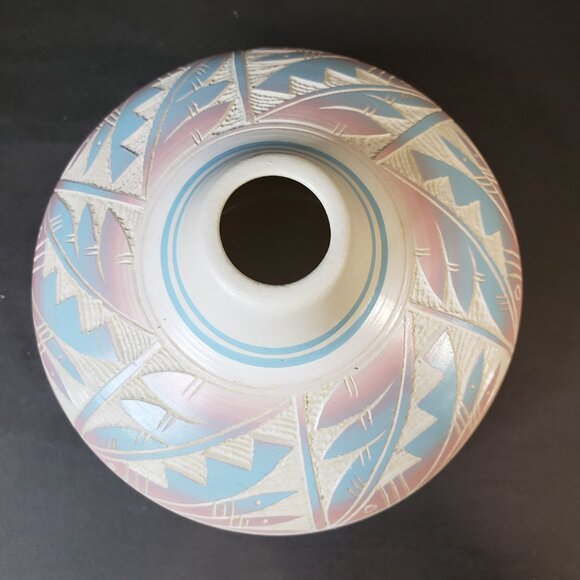 Vintage Hand Painted Hozoni Native American Pottery Vessel Vase 5" - Picture 3 of 7